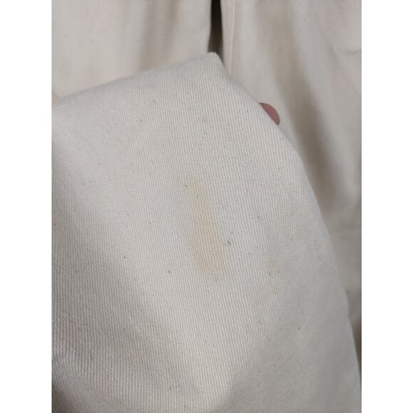 THAKOON Ecru High Waisted Denim Pant Elastic Waist Straight Leg Women's 4 - Picture 3 of 6